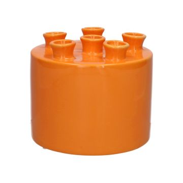 Blumenvase VIVIANNE mit 6 Öffnungen, Dolomit, orange, 14,3cm, Ø17cm Blumenvase VIVIANNE mit 6 Öffnungen, Dolomit, orange, 14,3cm, Ø17cm