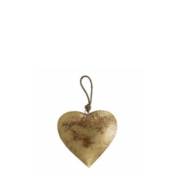 Herz Hänger DORANA aus Metall, Aufhängeseil, gold, Ø10cm Herz Hänger DORANA aus Metall, Aufhängeseil, gold, Ø10cm