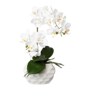 Kunst Phalaenopsis Orchidee GINERT, Keramiktopf, Wurzeln, weiß, 35cm