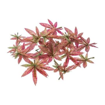 Kunstblatt Japanischer Ahorn FANTIN, 24 Stück, grün-rosa, Ø7-9cm