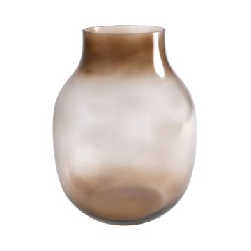 Bauchige Blumenvase RAIDON aus Glas, orange-braun-klar, 26cm, Ø17cm Bauchige Blumenvase RAIDON aus Glas, orange-braun-klar, 26cm, Ø17cm