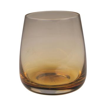 Wasserglas EDELMIRA, orange-braun-klar, 9,5cm, Ø8,5cm
