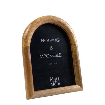 Bilderrahmen aus Mangoholz HILDOR, Bogen Form, braun, 19,5x15x2cm