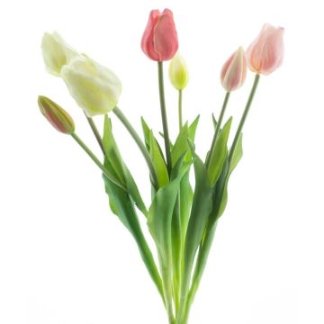 Kunst Tulpenstrauß Mix LONA, creme-rosa-pink, 45cm, Ø20cm