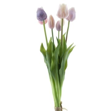 Kunst Tulpenstrauß Mix LONA, lila-flieder-creme, 45cm, Ø20cm