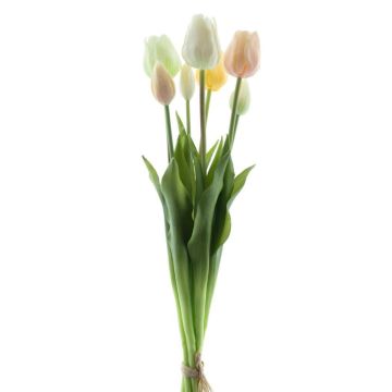 Kunst Tulpenstrauß Mix LONA, gelb-creme-grün, 45cm, Ø20cm