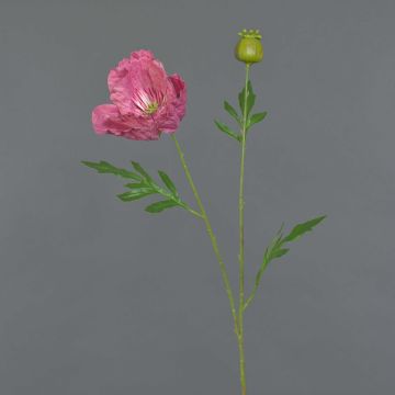 Künstliche Mohnblume EDESSA, dunkelrosa, 80cm, Ø11cm