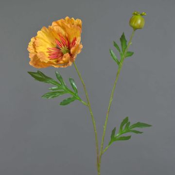 Künstliche Mohnblume EDESSA, orange-gelb, 80cm, Ø11cm