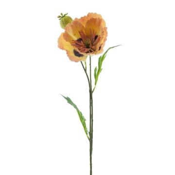 Künstliche Mohnblume EDESSA, pfirsich-orange, 80cm, Ø11cm