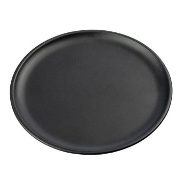 Runder Kerzenuntersetzer EMMELINE aus Metall, schwarz, Ø10cm