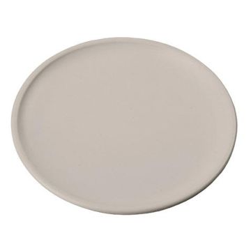 Runder Kerzenuntersetzer EMMELINE aus Metall, schlamm, Ø12cm