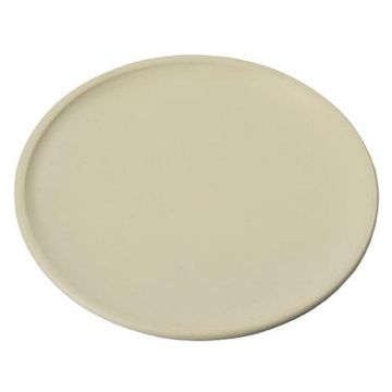 Runder Kerzenuntersetzer EMMELINE aus Metall, elfenbein, Ø15cm