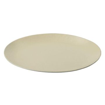 Ovaler Kerzenuntersetzer EMMELINE aus Metall, elfenbein,17x10cm