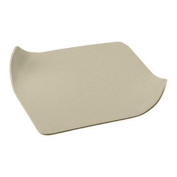 Rechteckiger Kerzenuntersetzer EMMELINE aus Metall, elfenbein,12x9cm