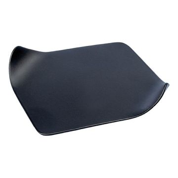 Rechteckiger Kerzenuntersetzer EMMELINE aus Metall, schwarz,12x9cm