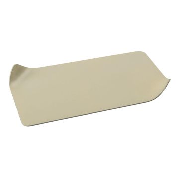 Rechteckiger Kerzenuntersetzer EMMELINE aus Metall, elfenbein,18x10cm