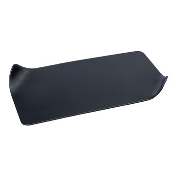 Rechteckiger Kerzenuntersetzer EMMELINE aus Metall, schwarz,18x10cm