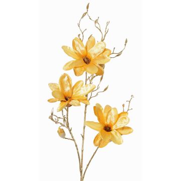 Textil Magnolienzweig LEAFY, gelb-gold, 115cm