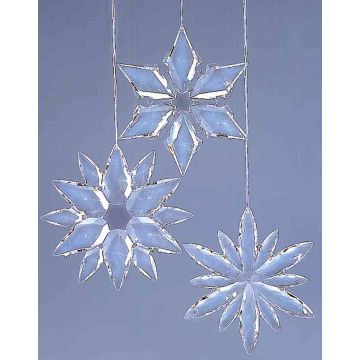 Acryl Hänger Schneeflocke WOLFGANG, 3 Stück, transparent, Ø11-12cm Acryl Hänger Schneeflocke WOLFGANG, 3 Stück, transparent, Ø11-12cm