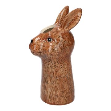 Einzelblumenvase Kaninchen BUNCHY aus Keramik, braun, 14,5x12,7x28,5cm