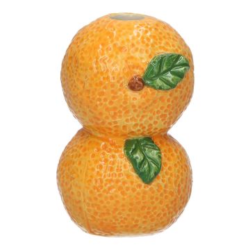 Stielblumenvase Orangen TILLAS aus Keramik, gelb-grün-braun, 5,6x5,6x9cm