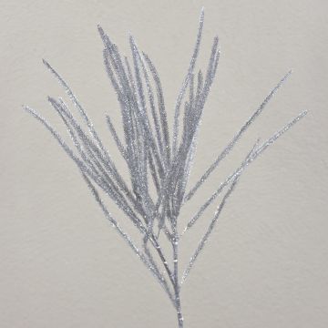 Künstlicher Zedernzweig THEOBALD, Glitzer, silber, 60cm