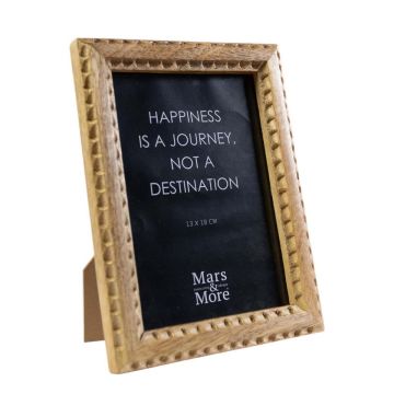 Bilderrahmen aus Mangoholz ALVAR, Nahtoptik, braun, 21x16,5x2cm