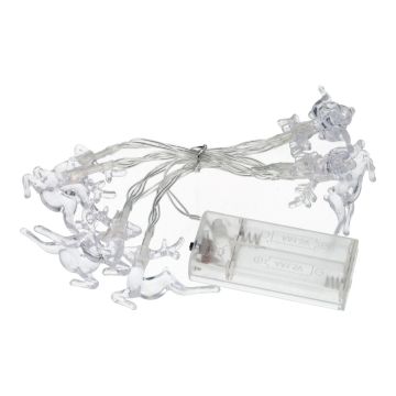 Lichterkette CASSATA mit 10 LED Rentieren, Batterie, 90cm