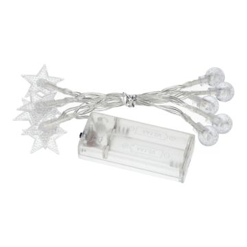 Lichterkette CASSATA mit 10 LED Sterne Kugeln, Batterie, 90cm