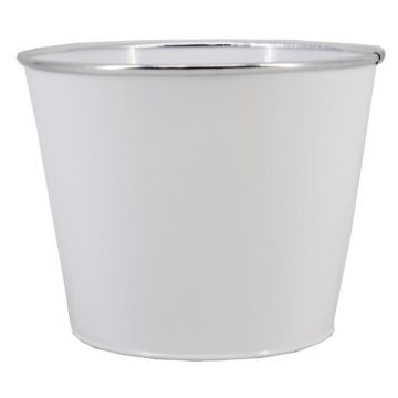 Zink Übertopf FYNAS, weiß, 9,7cm, Ø12,3cm
