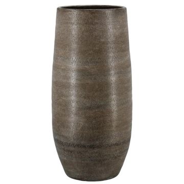 Große Keramik Vase VINKAS mit Maserung, weiß, 70cm, Ø32cm Große Keramik Vase VINKAS mit Maserung, weiß, 70cm, Ø32cm