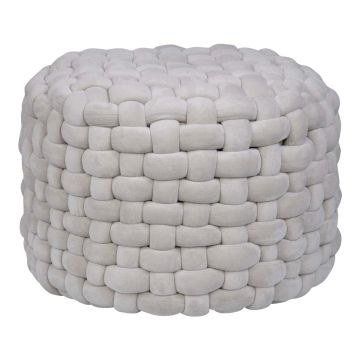 Hocker ELNA, Flecht Optik, hellgrau, 39cm, Ø58cm