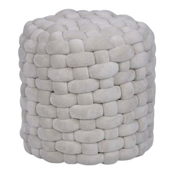 Hocker ELNA, Flecht Optik, hellgrau, 40cm, Ø41cm