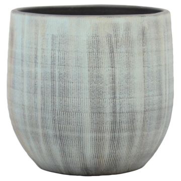 Keramiktopf DELTA mit Rillen, hellblau-grau, 30cm, Ø32cm Keramiktopf DELTA mit Rillen, hellblau-grau, 30cm, Ø32cm