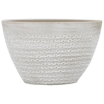Ovaler Keramiktopf DOMANO, gesprenkelt, beige, 32x17x20cm Ovaler Keramiktopf DOMANO, gesprenkelt, beige, 32x17x20cm