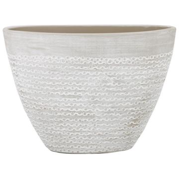 Ovaler Keramiktopf DOMANO, gesprenkelt, beige, 39x18x28cm Ovaler Keramiktopf DOMANO, gesprenkelt, beige, 39x18x28cm