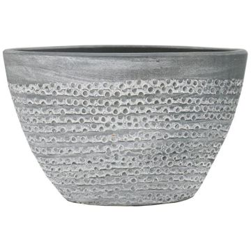 Ovaler Keramiktopf DOMANO, gesprenkelt, grau, 32x17x20cm Ovaler Keramiktopf DOMANO, gesprenkelt, grau, 32x17x20cm