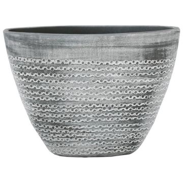Ovaler Keramiktopf DOMANO, gesprenkelt, grau, 39x18x28cm Ovaler Keramiktopf DOMANO, gesprenkelt, grau, 39x18x28cm