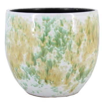 Blumentopf NUVOL aus Terrakotta, Farbspiel, grün, 16cm, Ø17cm