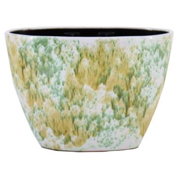 Ovaler Blumentopf NUVOL aus Terrakotta, Farbspiel, grün, 32x15x22cm Ovaler Blumentopf NUVOL aus Terrakotta, Farbspiel, grün, 32x15x22cm