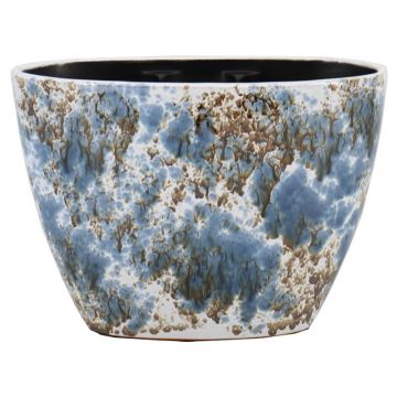 Ovaler Blumentopf NUVOL aus Terrakotta, Farbspiel, blau, 32x15x22cm Ovaler Blumentopf NUVOL aus Terrakotta, Farbspiel, blau, 32x15x22cm