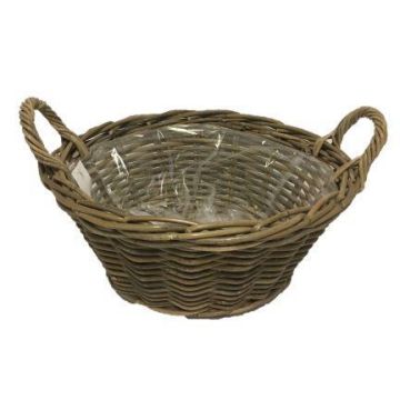 Rattan Korb ASIA aus Holz, braun, 18cm, Ø43cm