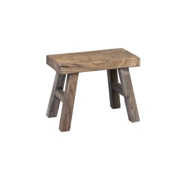 Rechteckiger Holz Schemel ALVE, braun-grau, 25x12x20cm