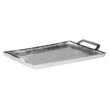 Serviertablett GORM mit Griffen, Aluminium, silber, 40x27cm Serviertablett GORM mit Griffen, Aluminium, silber, 40x27cm