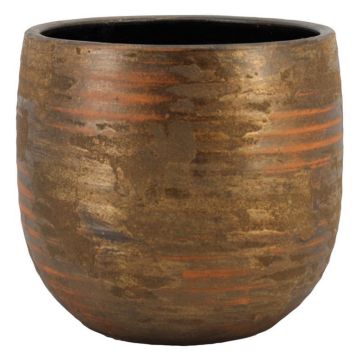 Keramiktopf RODYN mit Rillen, Farbverlauf, gold, 45cm, Ø49cm
