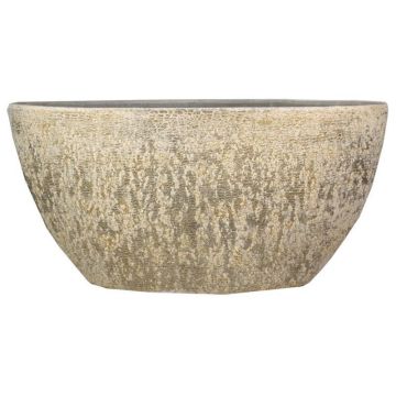 Ovale Keramikschale ENOVA mit Maserung, gold, 49x20x25cm Ovale Keramikschale ENOVA mit Maserung, gold, 49x20x25cm