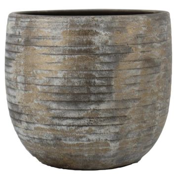 Keramiktopf RODYN mit Rillen, Farbverlauf, braun, 32cm, Ø34cm Keramiktopf RODYN mit Rillen, Farbverlauf, braun, 32cm, Ø34cm