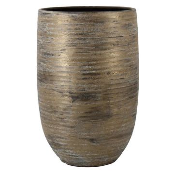 Keramikvase RODYN mit Rillen, Farbverlauf, braun, 50cm, Ø32cm Keramikvase RODYN mit Rillen, Farbverlauf, braun, 50cm, Ø32cm