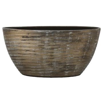 Ovale Keramikschale RODYN mit Rillen, Farbverlauf, braun, 49x20x25cm Ovale Keramikschale RODYN mit Rillen, Farbverlauf, braun, 49x20x25cm