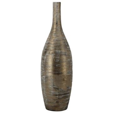 Keramikvase Dekoflasche RODYN mit Rillen, Farbverlauf, braun, 80cm, Ø23cm